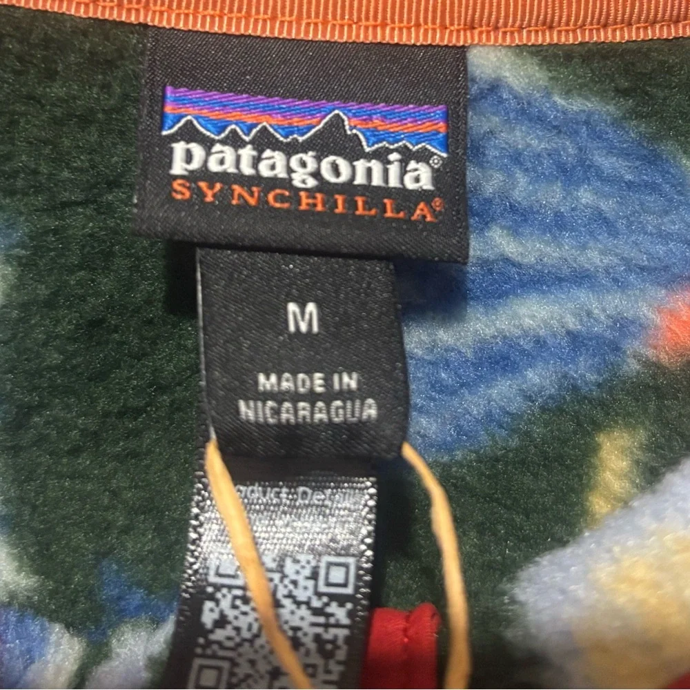 Patagonia Kids Lightweight Synchilla Snap-T Pullover in Salmon Energy NWT Fish - Picture 6 of 11